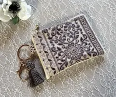 フ*ラ様 インド刺繍リボン ちいさなポーチ