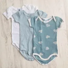 プチバトー 半袖ボディ 3枚セット 6m/67cm