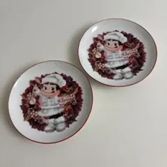 不二家 ペコちゃん クリスマスプレート 2007 2枚セットのサムネイル