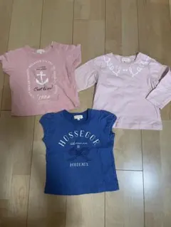 HusHusH Tシャツ 90サイズ 青 ピンク　長袖　半袖　3点