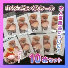 柴犬おなかシール 10枚　おなか ぷにぷに シール 柴犬 3D 立体 ステッカー
