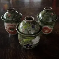 陶あん 蒸し椀 3個セット　蓋付き椀　茶碗蒸し