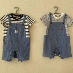 ロンパース・カバーオール ストライプ柄セット　アカチャンホンポ　70
