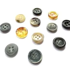 154 まとめ売り 四つ穴ボタン 12個 約15mm クリア マーブル 材料