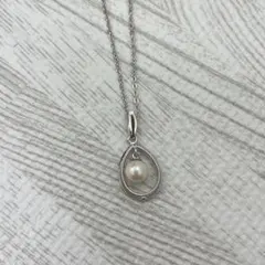 シルバー パール ドロップ型 ネックレス