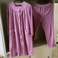 冬用パジャマ￼　ピンク系　丈長め　上下セット
