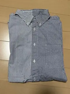 Coen チェックストライプ 半袖シャツ L