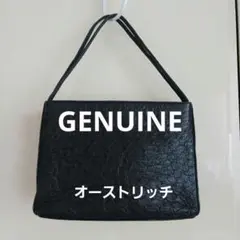 GENUINE オーストリッチ　ブラックレザー ハンドバッグのサムネイル