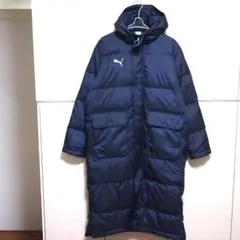 【美品★XLサイズ】PUMA プーマ　ダウン　ロング　ベンチコート　ネイビー