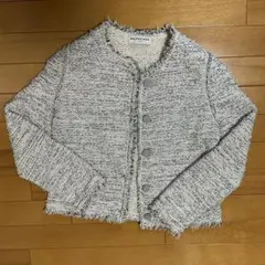 BALENCIAGA サマーツイード ジャケット シルク綿 シルバー糸mixのサムネイル