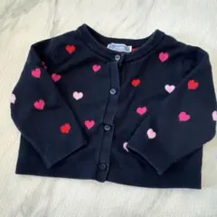 ハート柄 ネイビー カーディガン