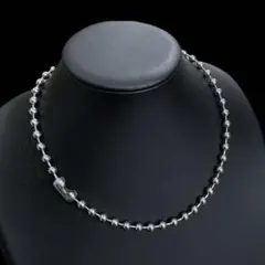 ボールチェーンネックレス　シンプル　 シルバー　 6mm45cm