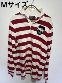 ラルフローレン ラガーシャツ カスタムフィット Mサイズ ボーダー ワッペン付き