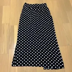 ドット柄 ロングスカート