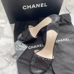 CELINE トリオンフ パテントレザー ミュール サンダル ブラック - メルカリ