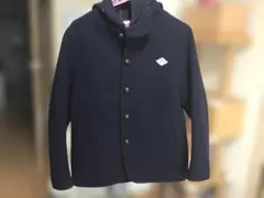 DANTONフード付きネイビーウールコート