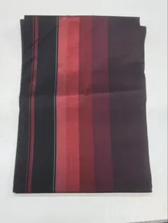 名古屋帯 黒と赤のストライプ