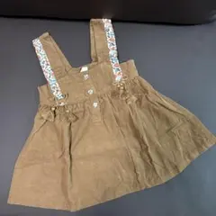 Cottoli ジャンパースカート 90cm コーデュロイ 花柄サスペンダー