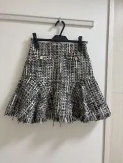 リリーブラウン フリンジツイードミニスカート