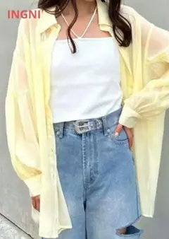 INGNI シアーシャツ　イエロー