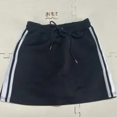 黒 ミニスカート サイド白 ストライプ