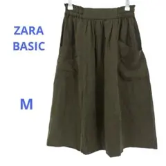 【ZARA BASICザラ】膝下スカート　薄手　ウエストゴム　カジュアルのサムネイル