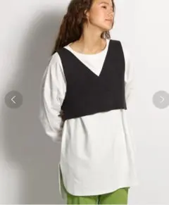 ニコアンドニットベスト付きセットプルオーバーМ