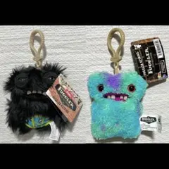 FUGGLER（ファグラー）キーリング、ブラック・ブルー系マーブル 2体セット