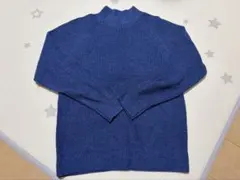 ミドルゲージモックネックセーター UNIQLO メンズ 青ユニクロ M