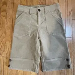 ベージュ コーデュロイ ハーフパンツ