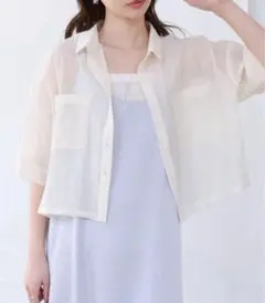 未使用タグ付き Babシアーショートシャツブラウス
