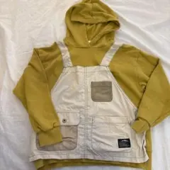 【兄弟お揃い可】フード付きオーバーオールパーカー　breeze