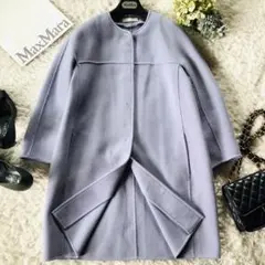 極美品 マックスマーラ 銀タグ アルパカ 女優襟 ロングコート 黒 極美品 マックスマーラ 銀タグ アルパカ 女優襟 ロングコート 黒