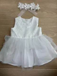 ベビー　チュールドレス　ヘアバンド
