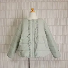 【size130】美品 seraph ミントグリーン フリル付パファージャケット