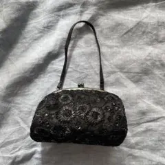 花柄刺繍 クラッチバッグ 黒 SANTI