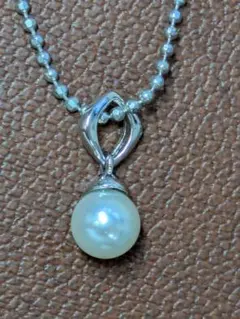 美品】アコヤ本真珠 ネックレス 一粒パール 7.5cm SILVER刻印zz22
