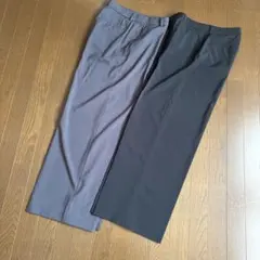 UNIQLO ワイドパンツ グレー・ブラック ２枚　XL