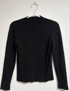 【美品】anySiS ブラック リブ編み 長袖セーター