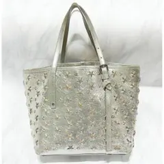 ジミーチュウJimmy Choo星スタッズトートバッグSASHAサシャシルバー