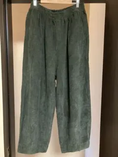 オリーブグリーン コーデュロイ ワイドパンツ