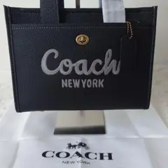 ✨COACH ✨新品ブラックトートショルダーストラップ付きバッグCAM66‼️