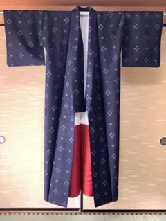 紬　着物　絣模様のサムネイル