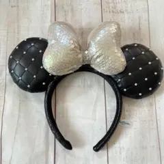 ディズニー　ミニーマウス　カチューシャ　ブラック　キルティング