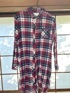 Heart Market チェック柄長袖ロングシャツ Mサイズ