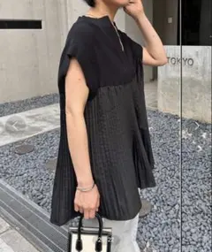 コラージュガリャルダガランテ ニットコンビプルオーバー ニット プリーツ 黒 F