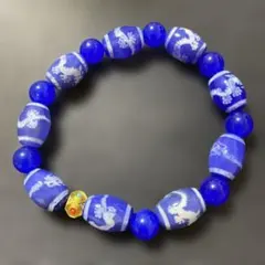 最終値下げ‼️青龍天珠ブルー瑪瑙天然石ブレスレット