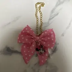 ディズニー　リボンチャーム ミニー トレーディング ピンク