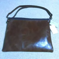 ブラウンレザーショルダーバッグ