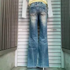 MEK DENIM 平成 マクブリングy2k ストレッチ ローライズフレアデニム